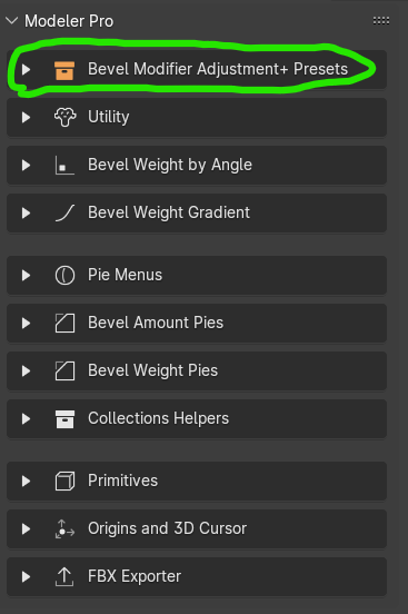 Bevel Modifier Presets