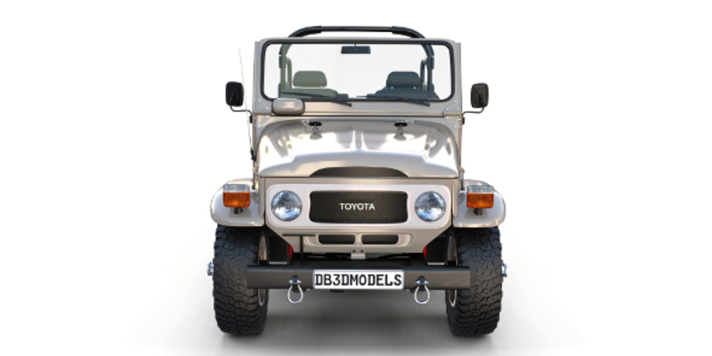 Toyota Land Cruiser Fj 40 Top Down With Interior Blender