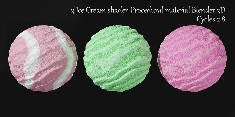 Procedural ice cream material for Blender 3D. Cycles 2.8. - Blender Market
