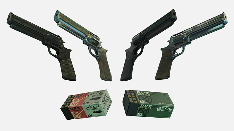 Rigged Revolver With PBR Materials (Includes skins) - Blender Market