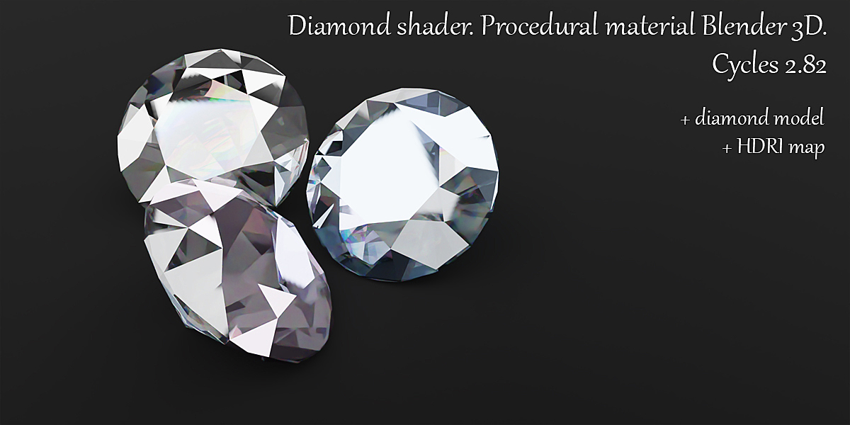 Diamond stone shader. Procedural material Blender 3D Diamond stone shader. Procedural material Blender 3D