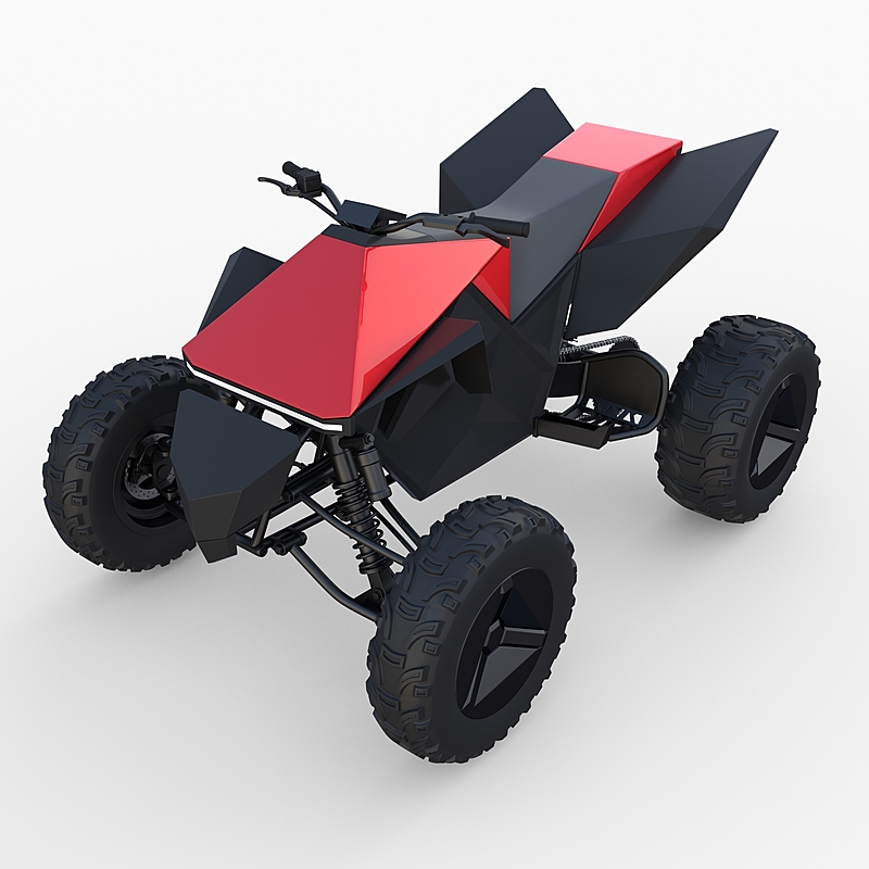 Tesla Cyberquad ATV Red - Blender Market