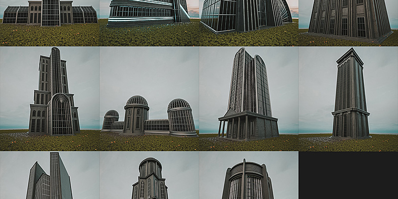Classic Steampunk Scifi Building Pack Blender Market