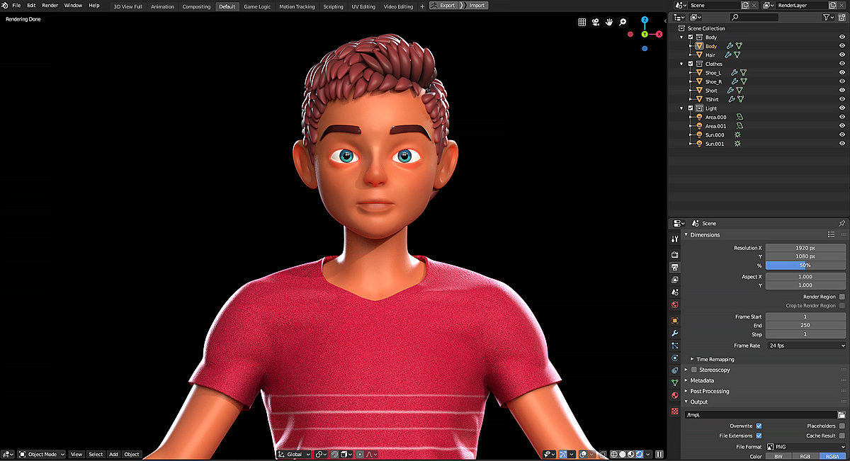 3D Model - Stylized Character Boy - Dung - Blender Cycles And Eevee ...
