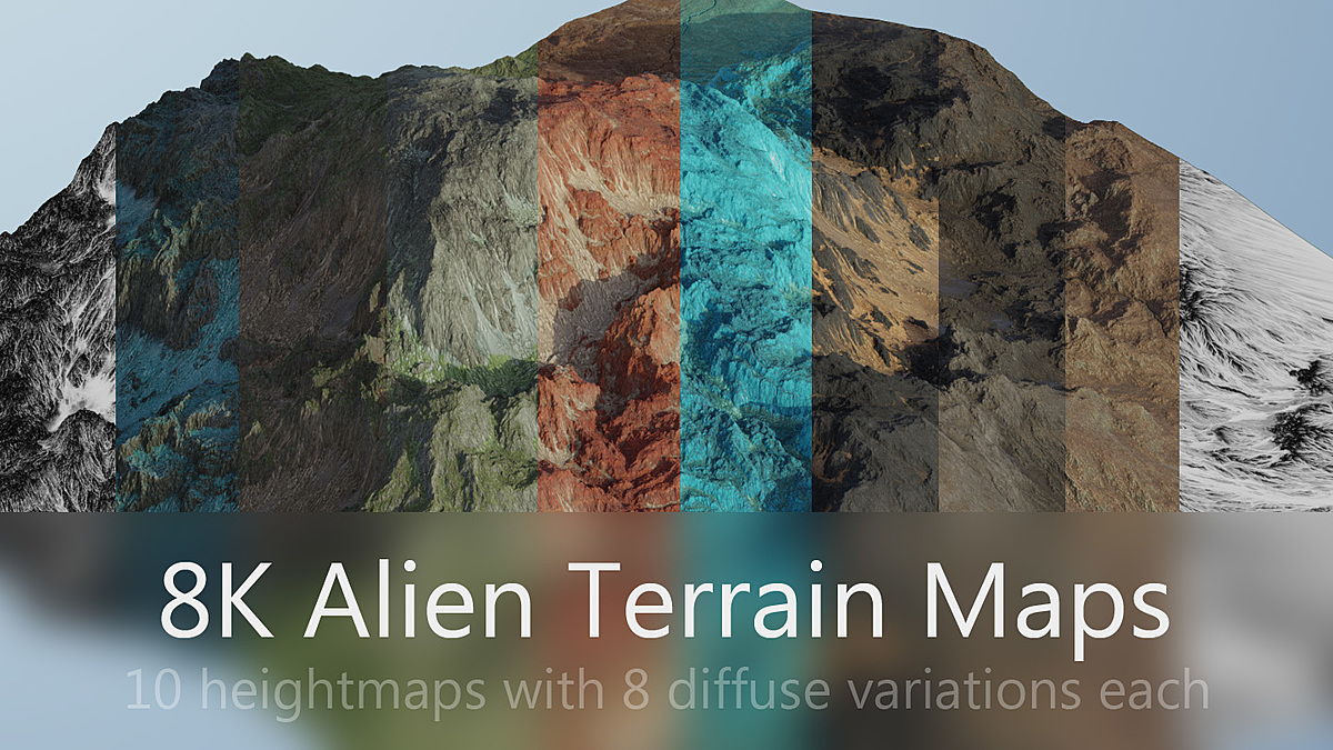 10 Realistic Planet Terrain Displacement Maps in 8K - Blender Market
