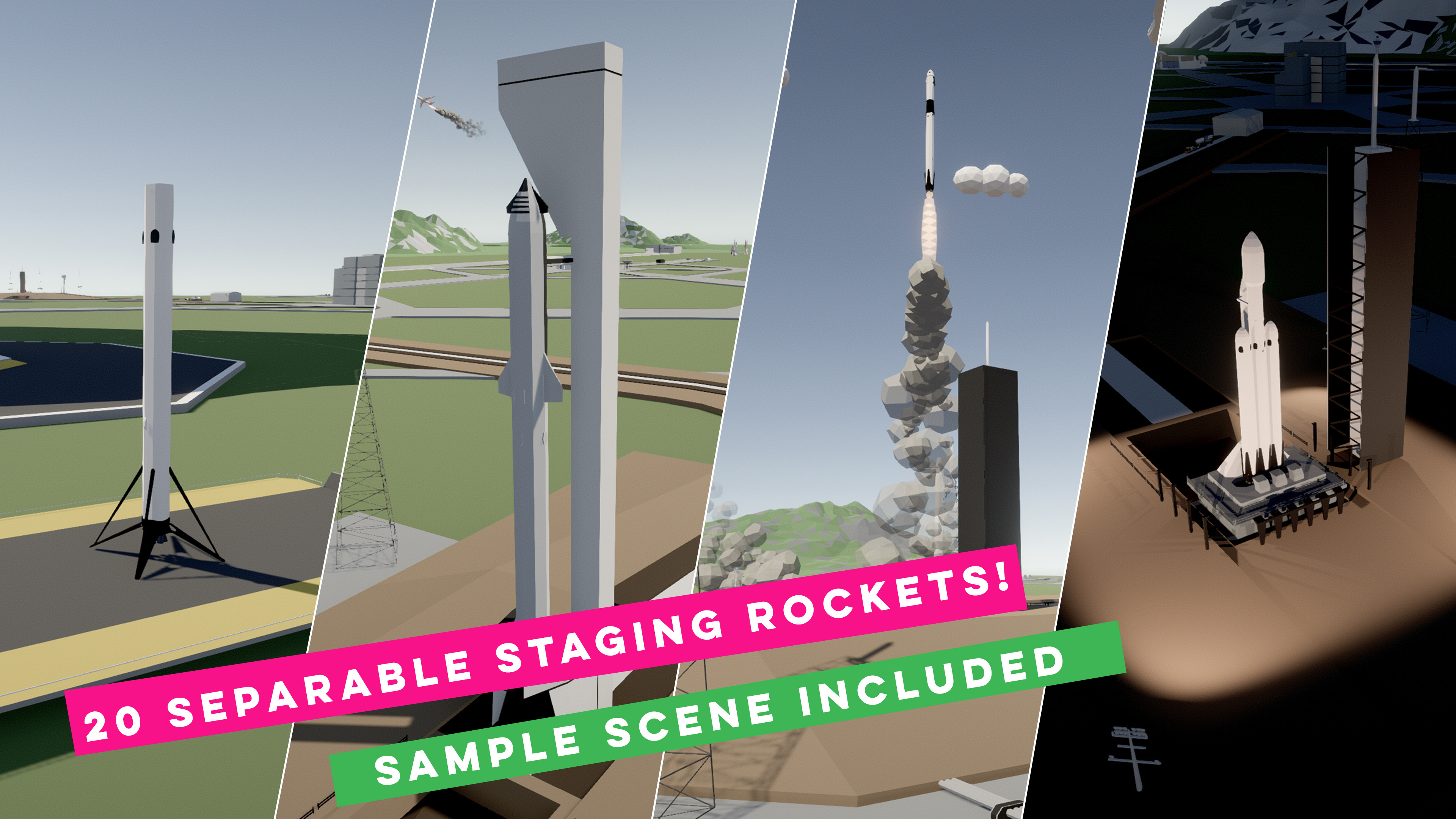 Low Poly Rocket Launch Complex 3D Models Blender - Blender Market
