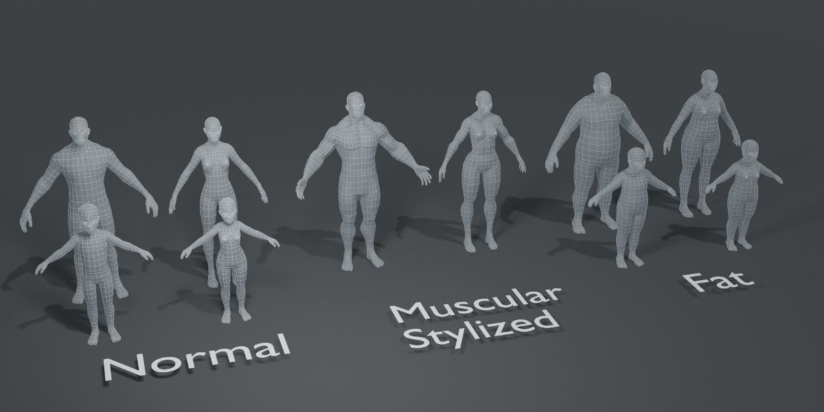 Human Body Base Mesh 10 3D Models Pack - Blender Market