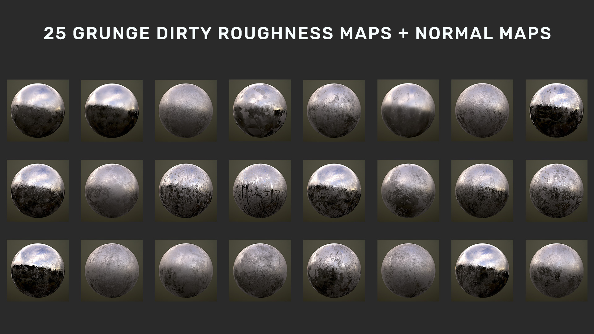 Pack 25 Grunge Dirty Roughness Maps + Normal Maps Blender Market