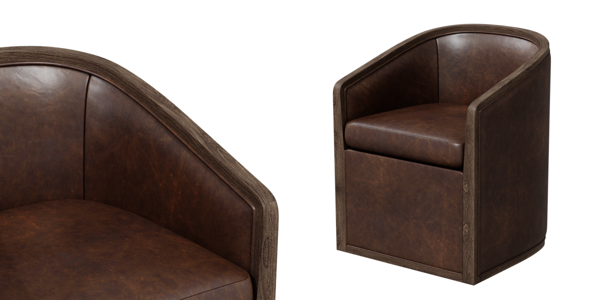 chair Restoration Hardware Dixon Upholstered Base Leather chair