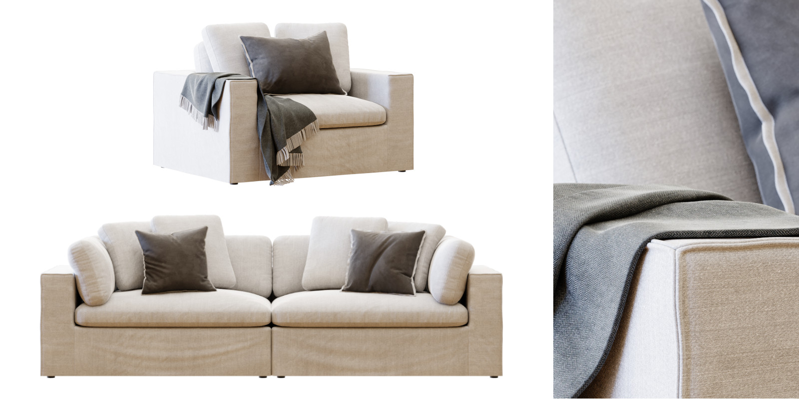 sofa set Freedom Salsie sofa and armchair with pillows Blender Market