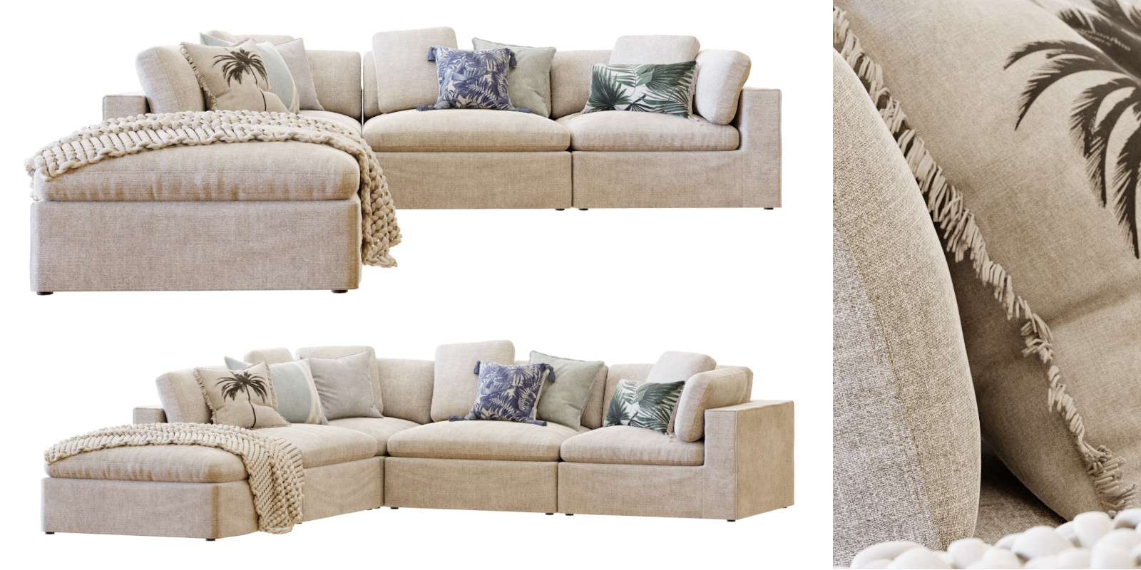sofa Freedom Salsie 5Seater corner Sofa with pillows and plaid