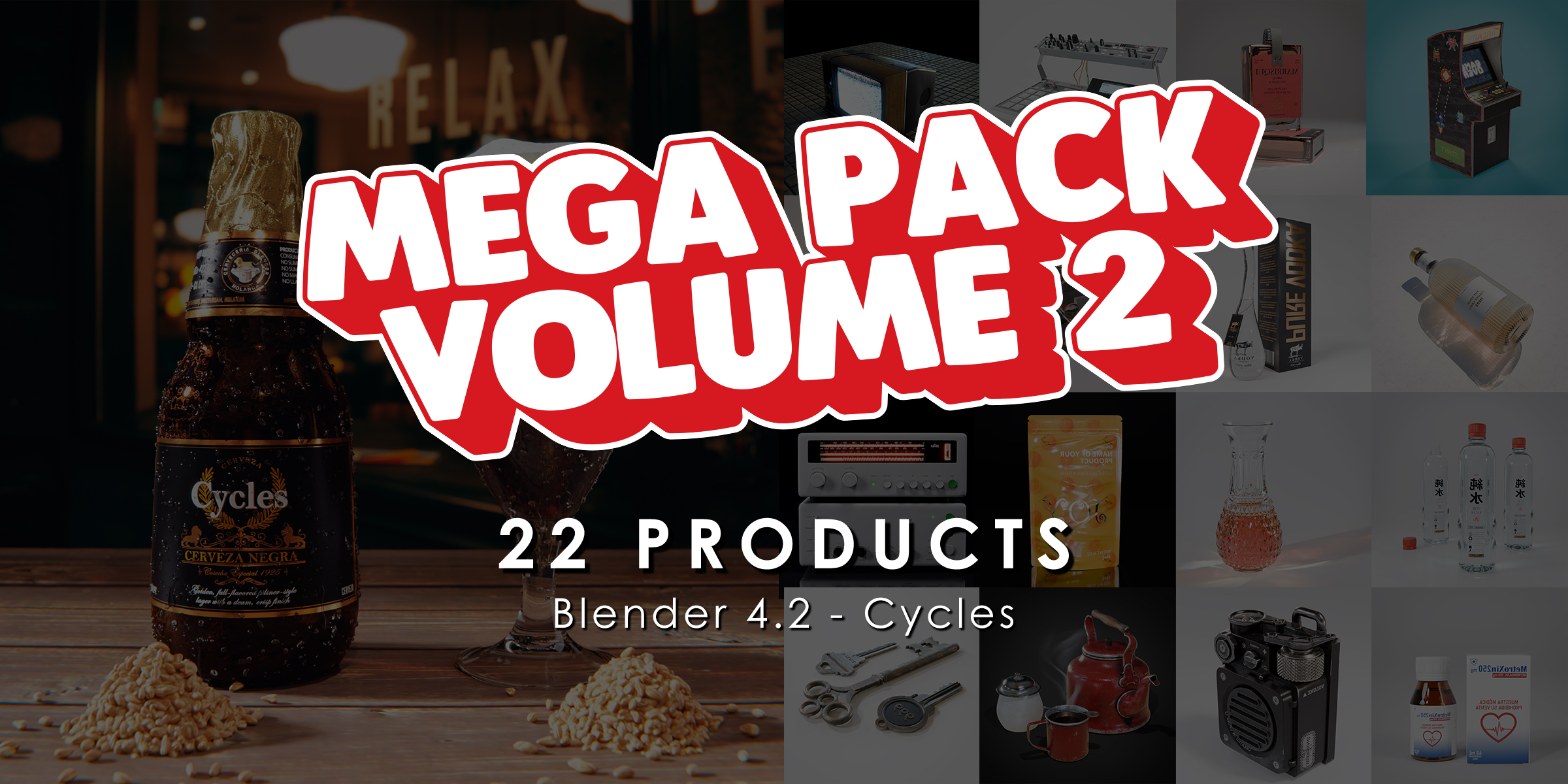 Mega Pack Vol. 2 / 22 products - Blender Market