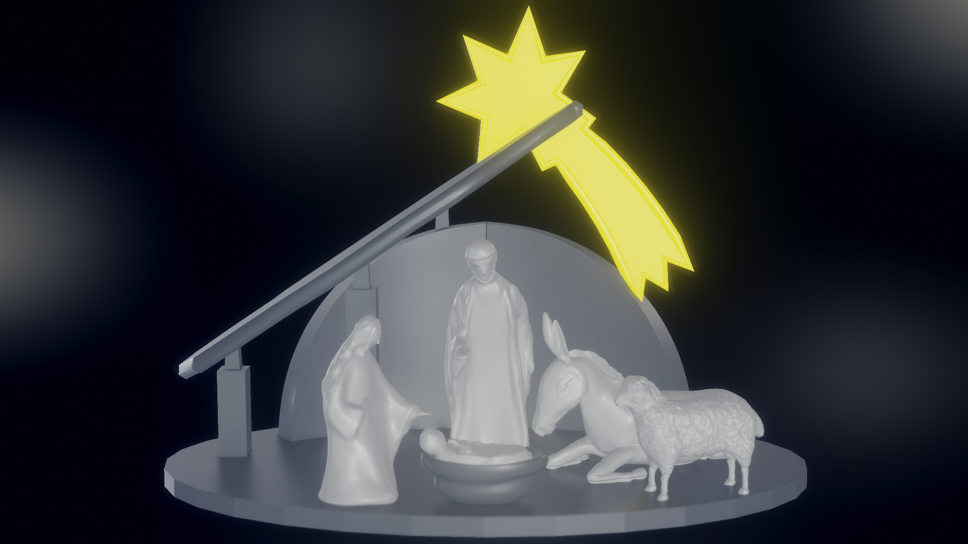 Nativity scene with 3d-printable objects and figures - Blender Market