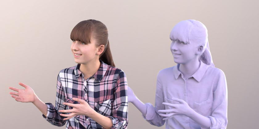 Lisa 10989 - Sitting Casual Girl Talking - Blender Market