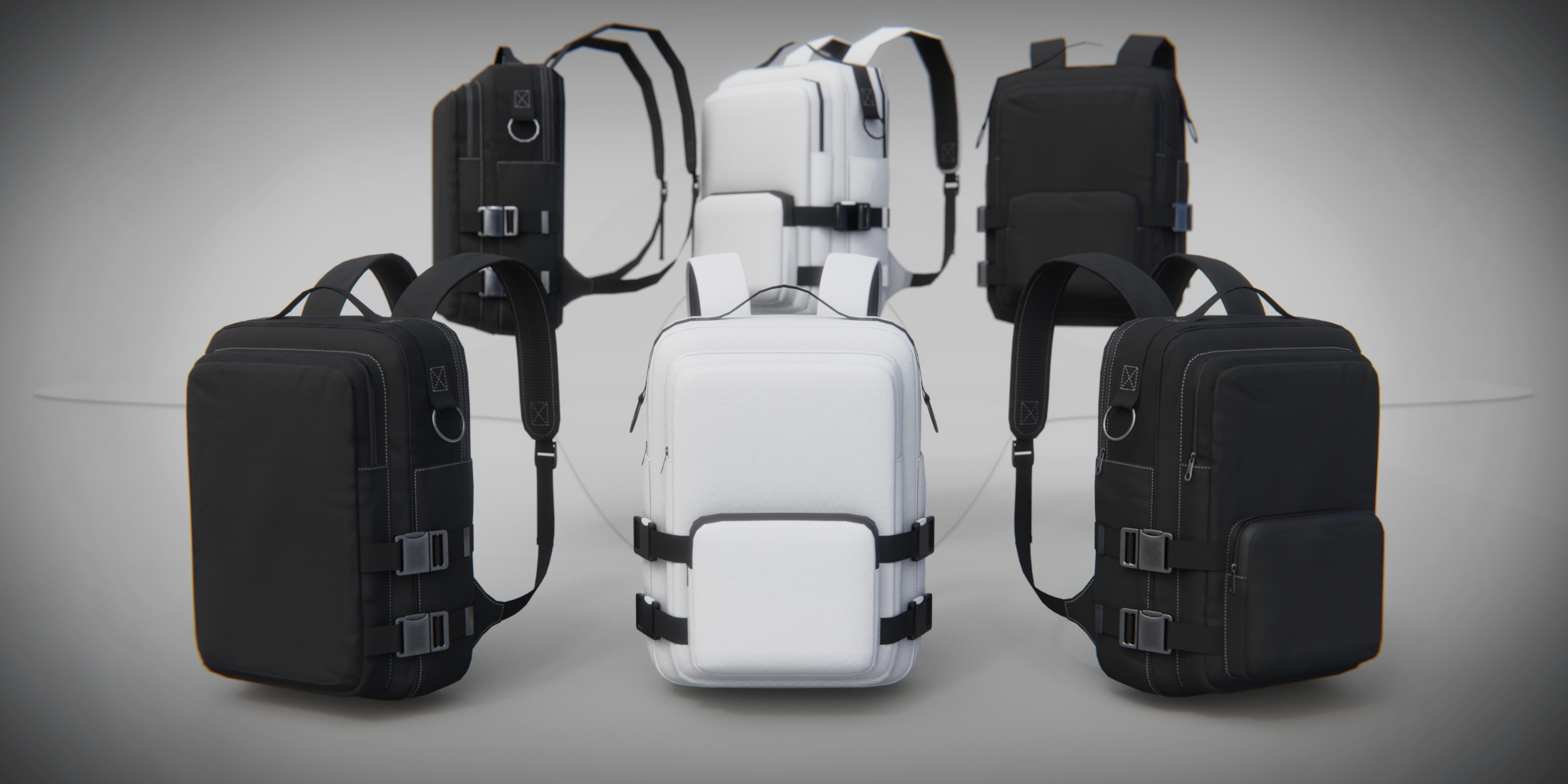 Urban PBR Backpack set Low and Mid poly Low-poly 3D model - Blender Market