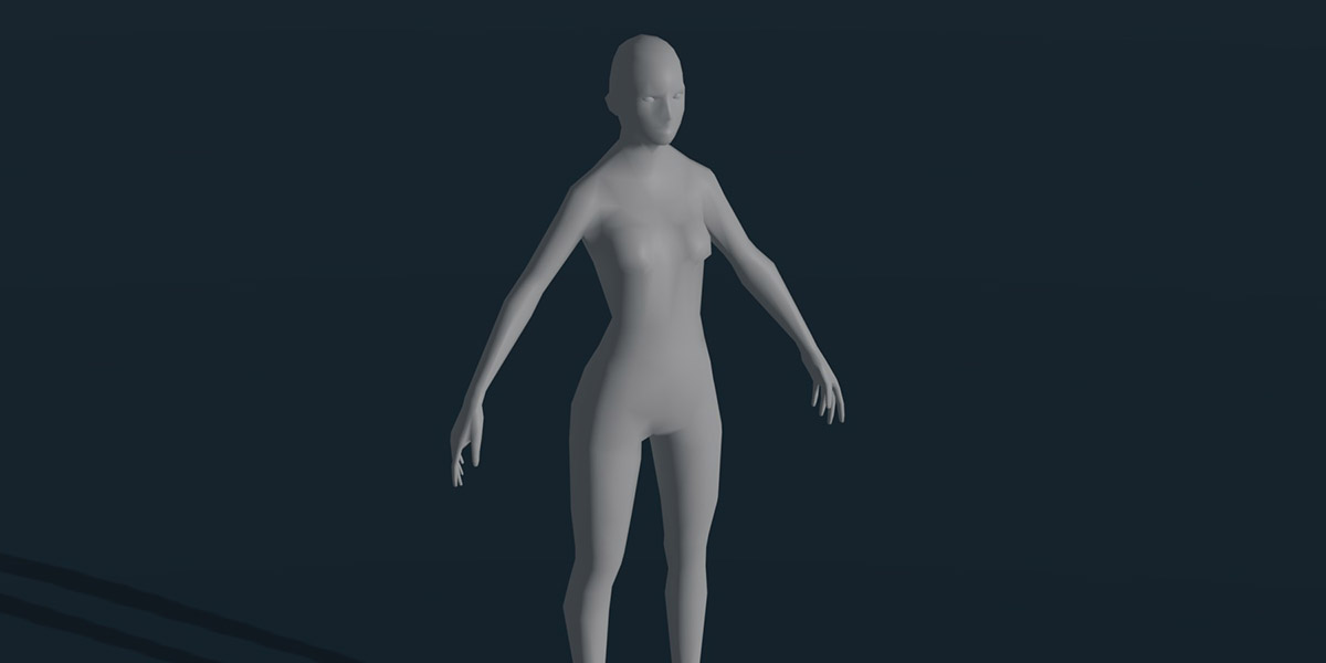 Female Body Base Mesh Animated and Rigged 3D Model 1k Polygons ...