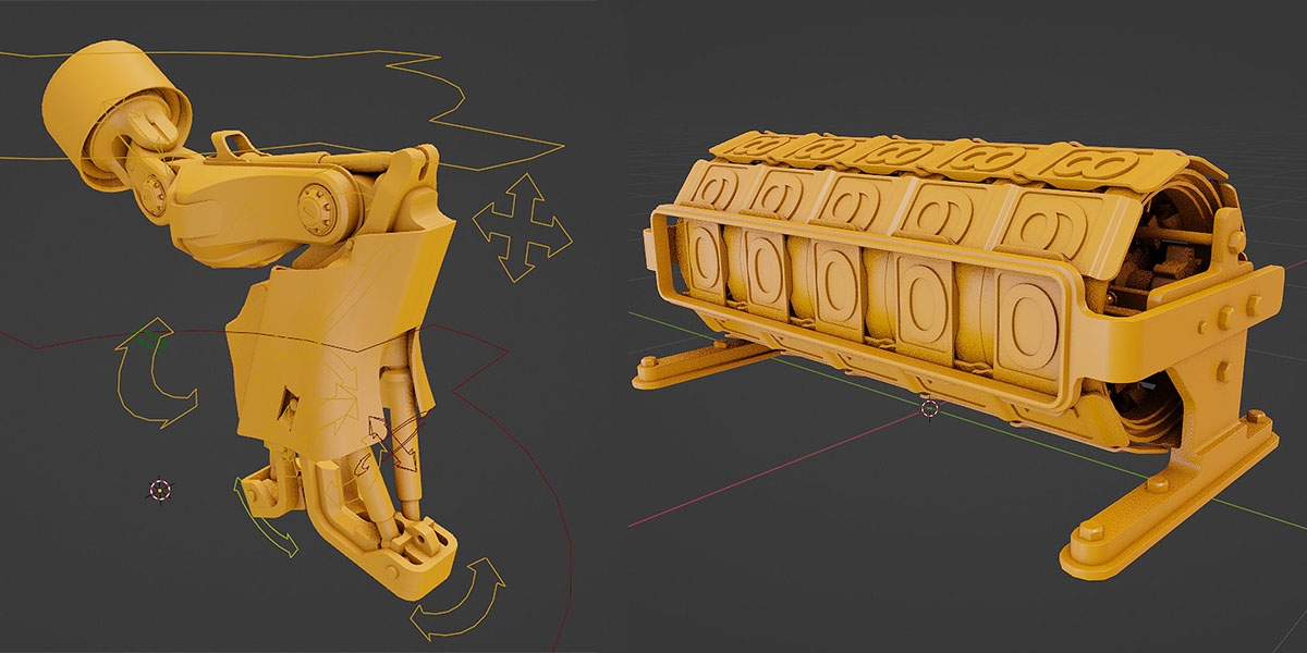 Mechanical Training Rigs Example Mechanical rigs examples for reference and study - Blender Market