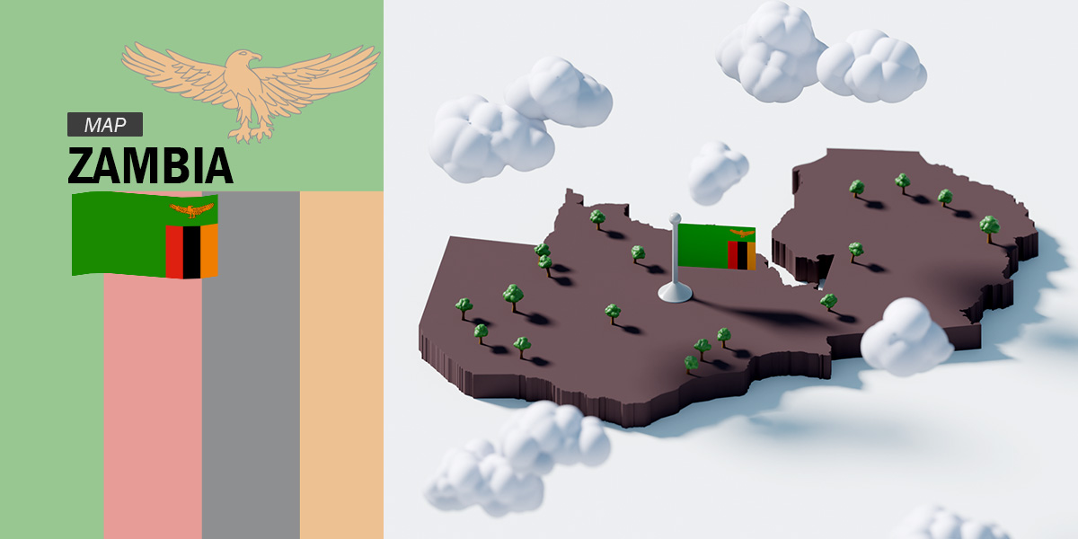 Zambia Map (3D + Prerendered Images) Blender Market