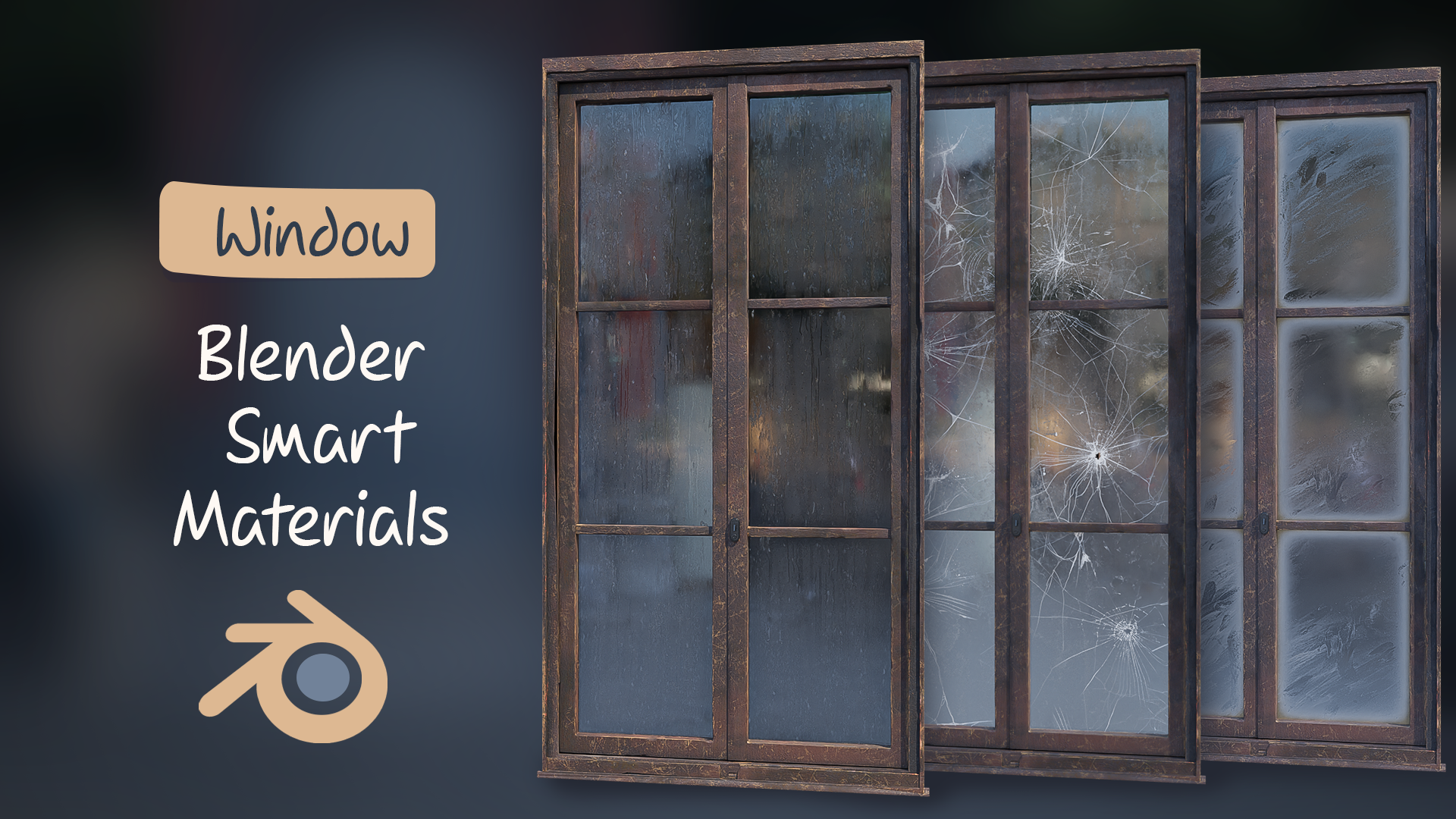窗户玻璃材质 Window Procedural Water Drops-魔酷网