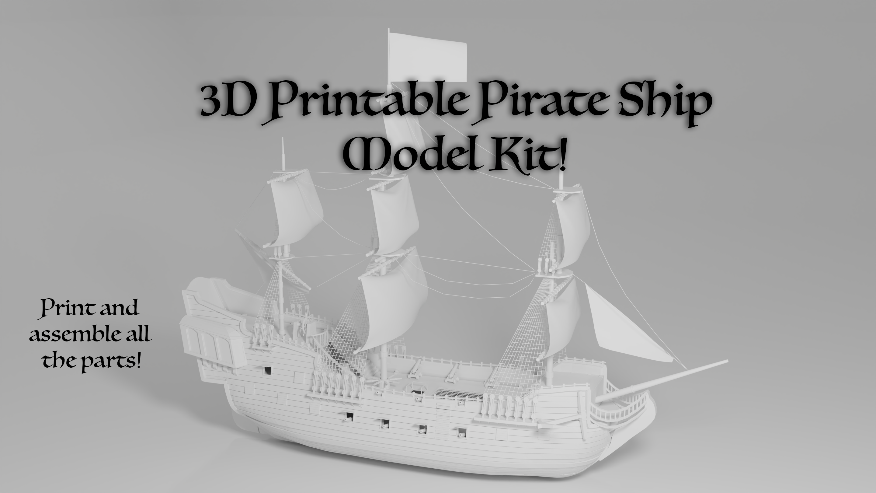 3D Printable Pirate Ship Model Kit - Blender Market