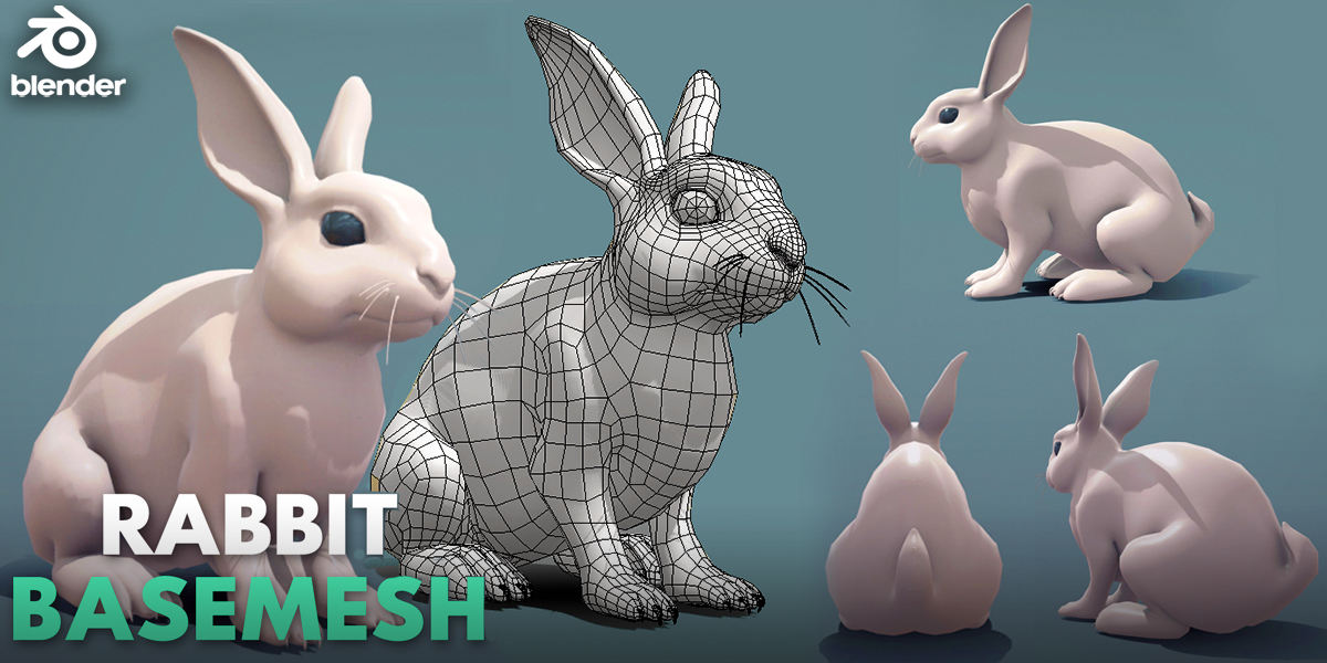 Rabbit - Topology + UV Map - Blender Market