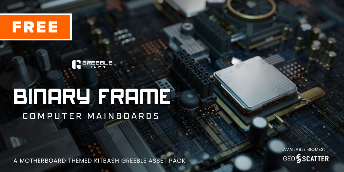 FREE Binary Frame Computer Mainboards - Abstract Motherboard Kitbash ...