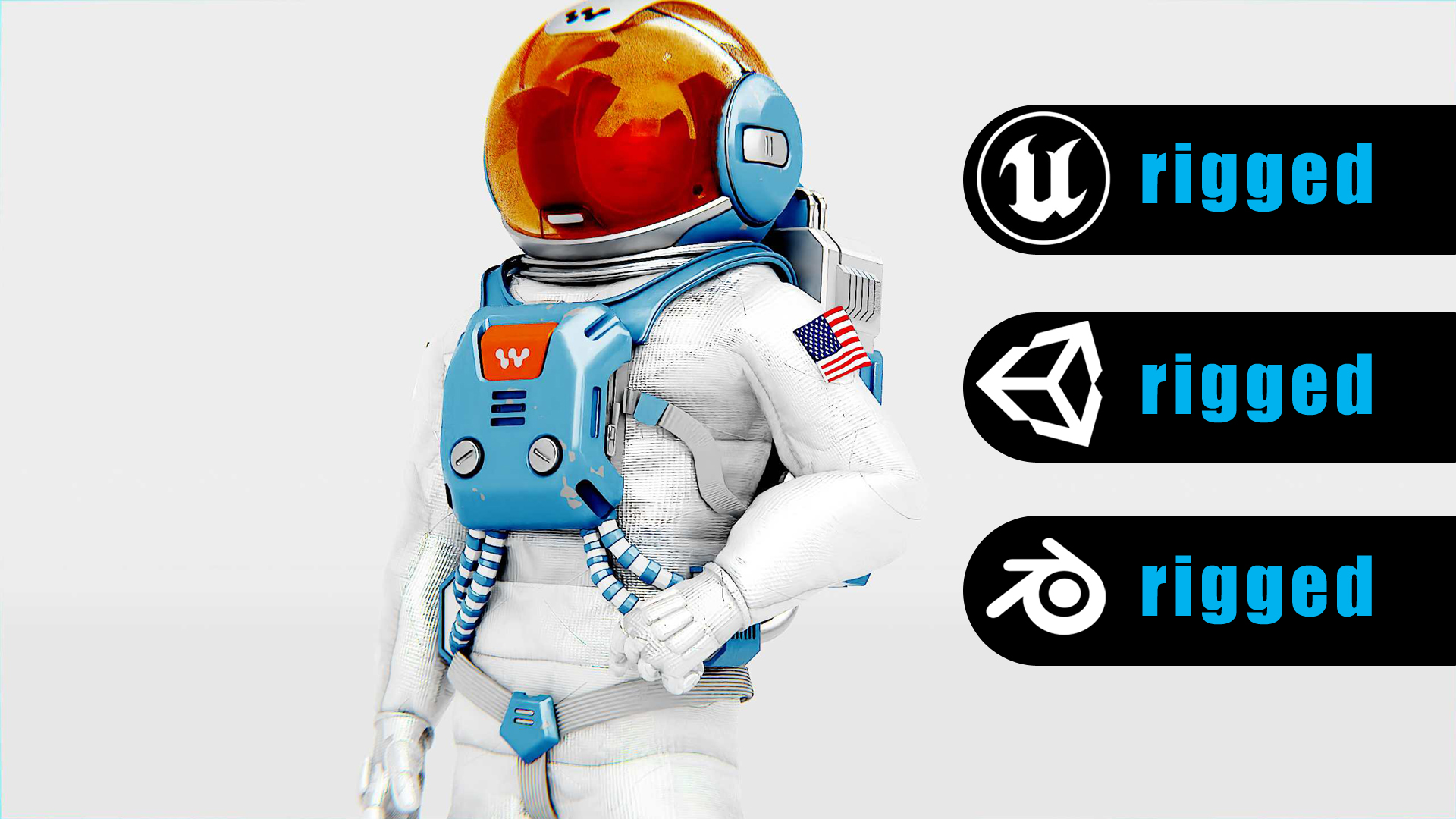 MARS COLONY ASTRONAUT-C Auto-Rig Pro Rigged For Mixamo, Unreal Engine ...