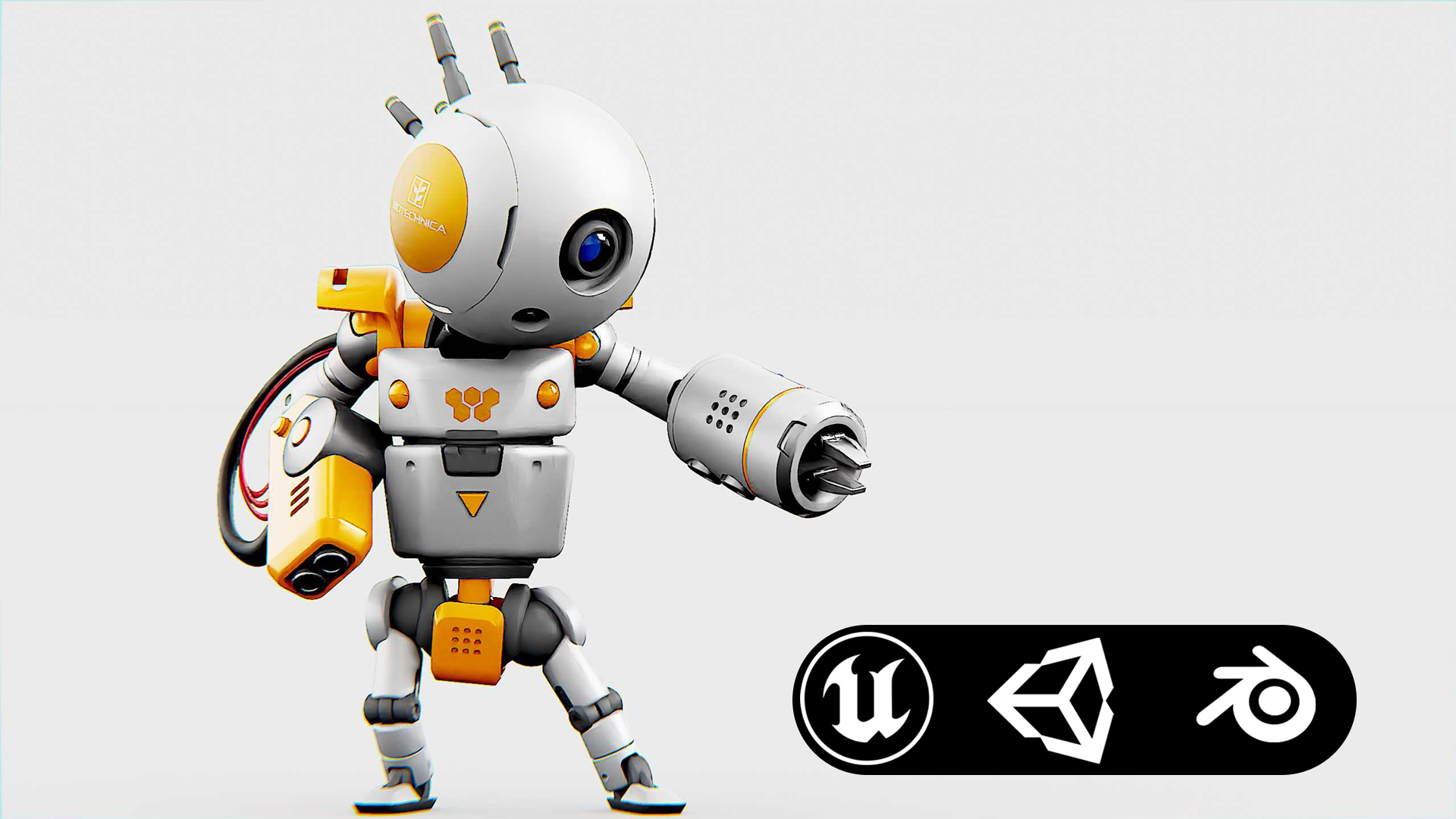 INDUSTRIAL BOT EVON Auto-Rig Pro Rigged For Mixamo, Unreal Engine Unity ...