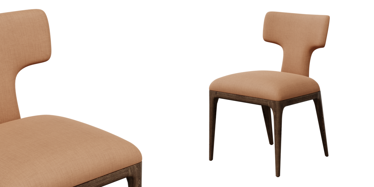 Chair Restoration Hardware Lign Upholstered Fabric Dining Side Chair