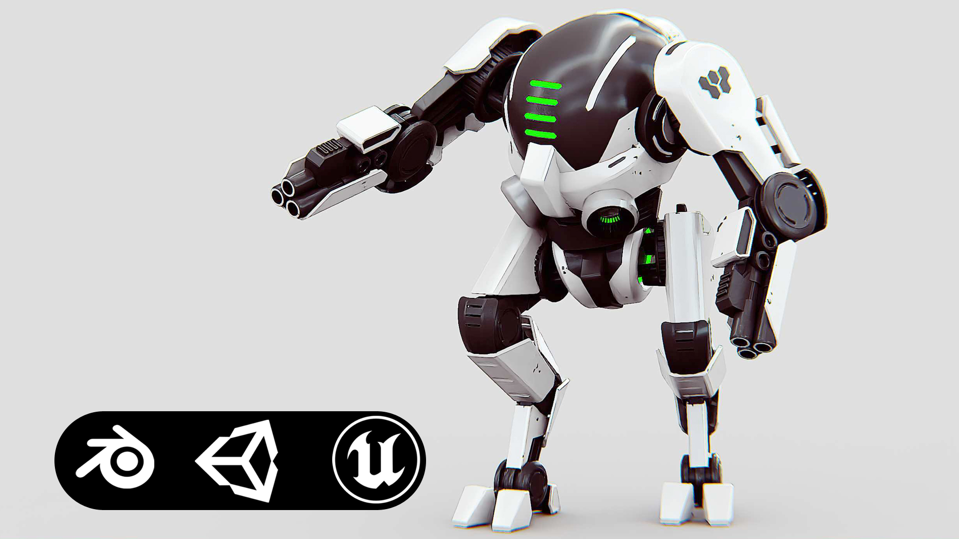 ROBOCOP Z-500 Auto-Rig Pro Rigged For Mixamo, Unreal Engine Unity ...