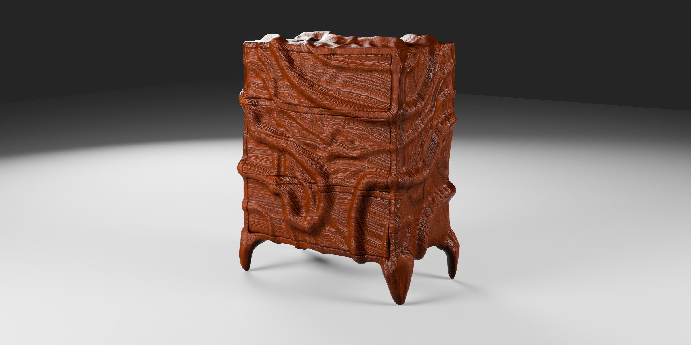 Abstract Organic Wooden Dresser (Drawer Chest) With Drawers - Blender ...