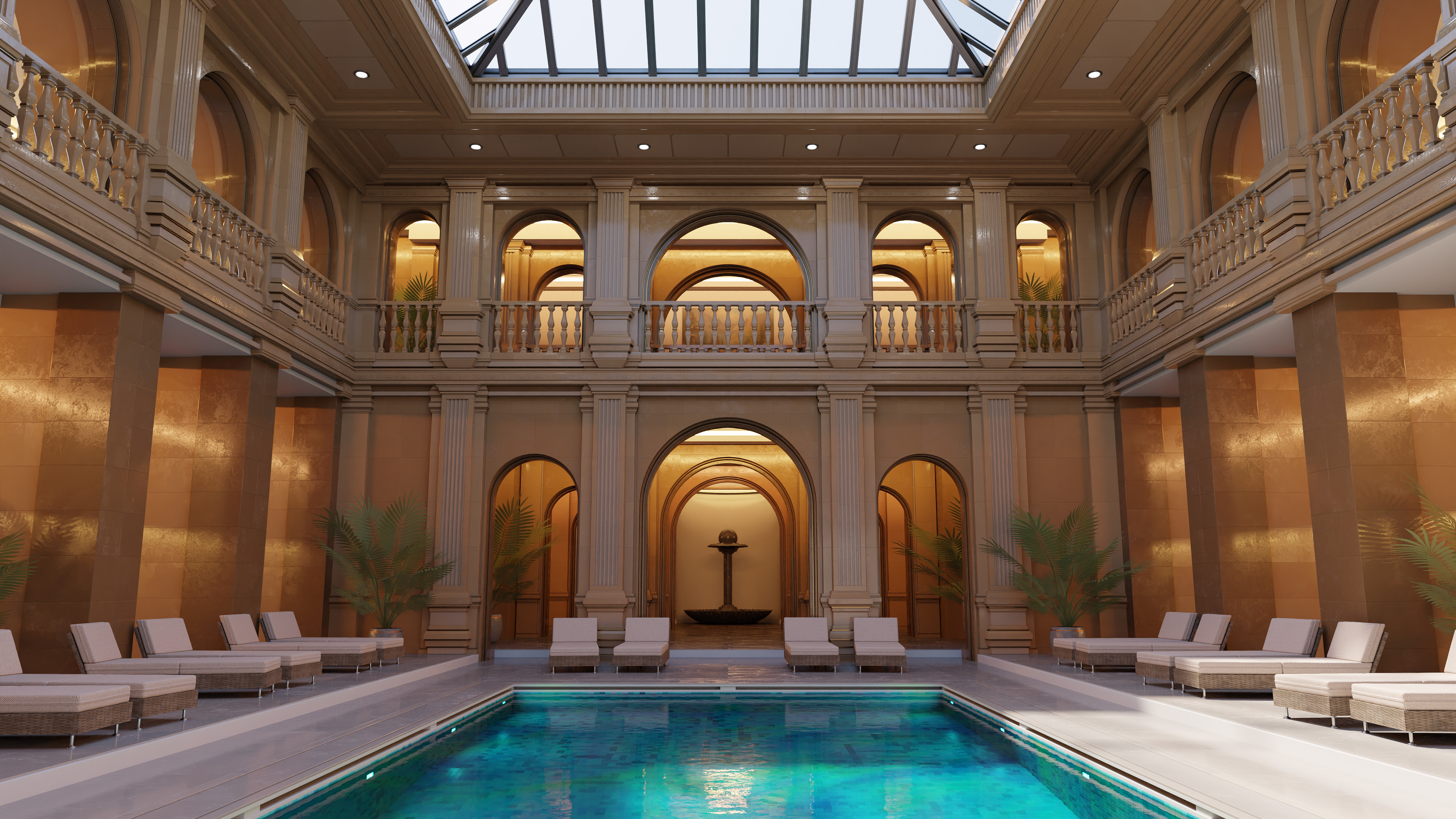 Classic Luxury Swimming Pool 3D model (blend - fbx - obj) - Blender Market
