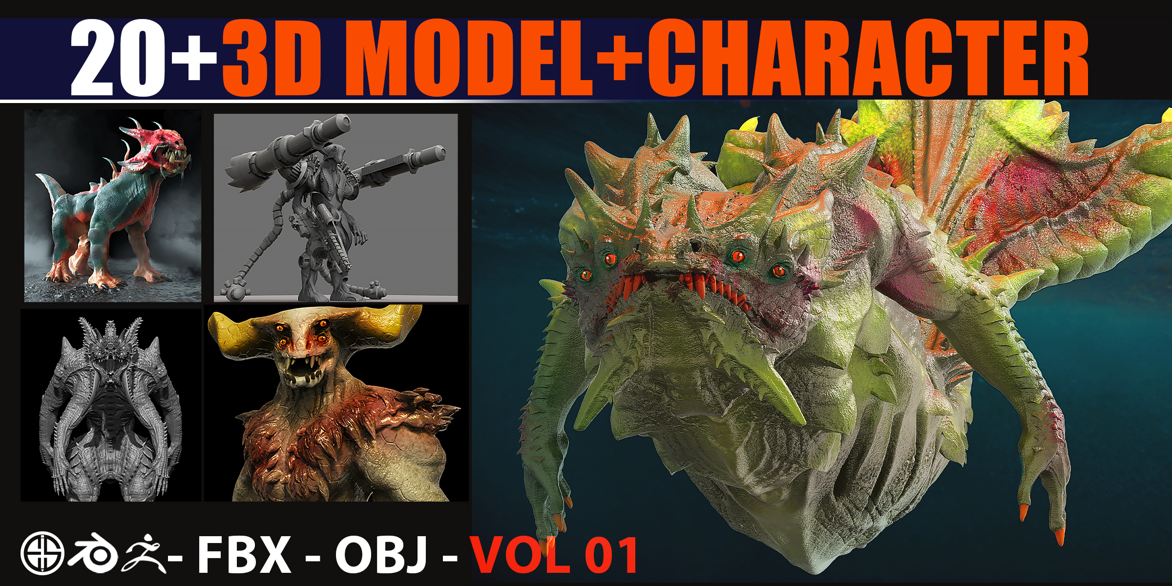 20 3D models of characters and creatures - character and creature ...
