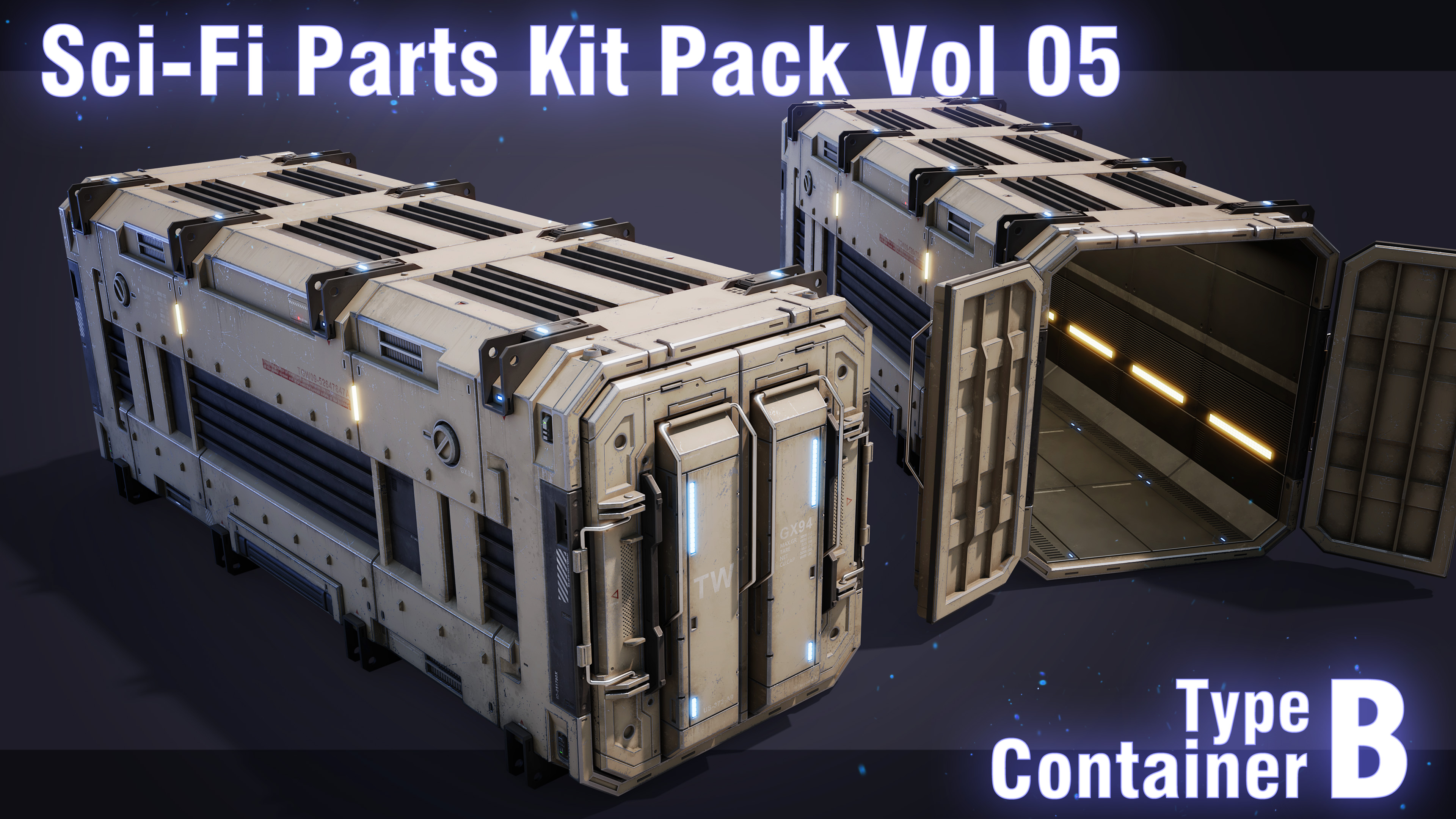Sci-Fi Container Type B -PBR - Blender Market