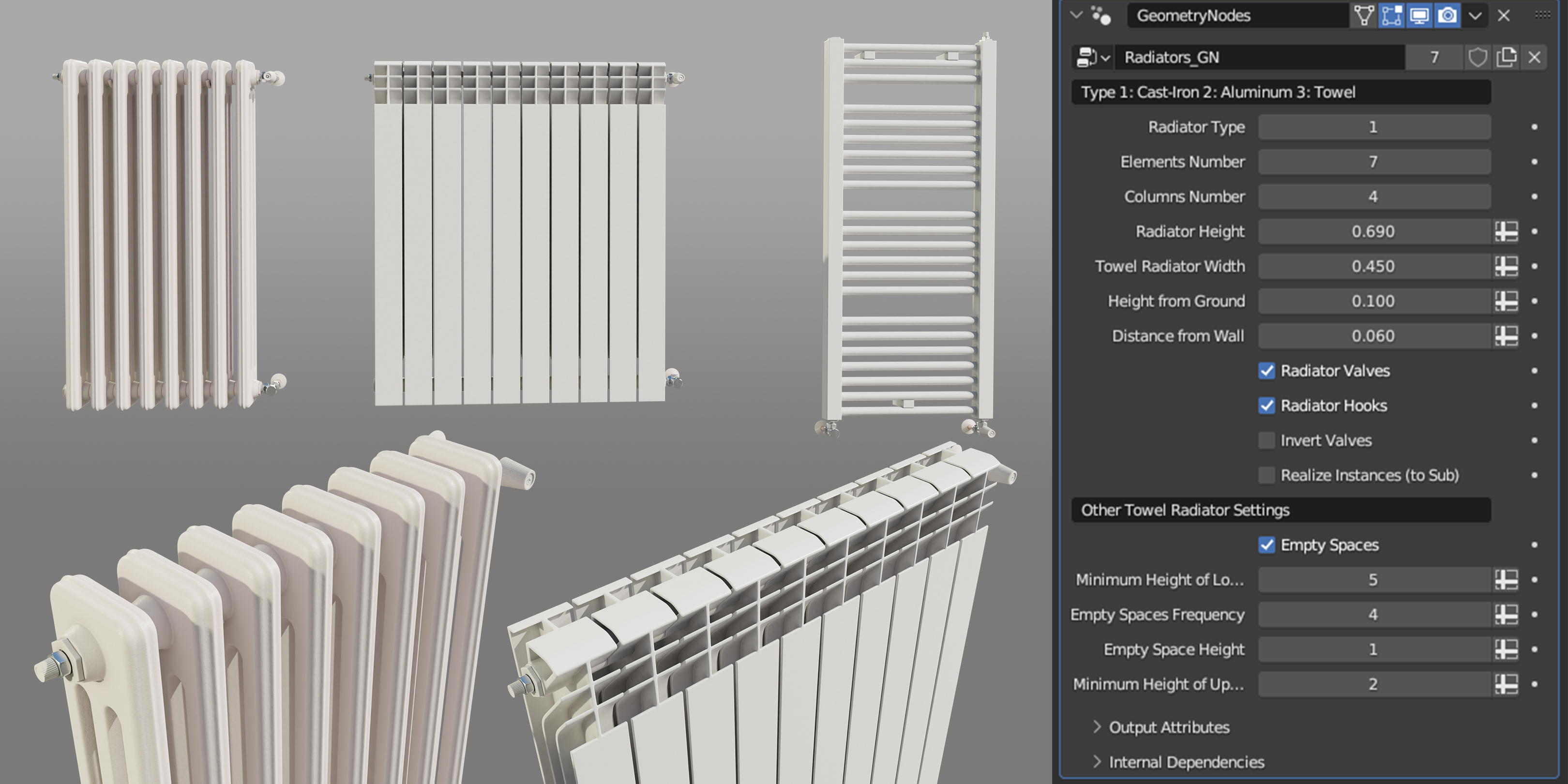 Blender Modeling Radiator Procedural Radiators - Blender Market