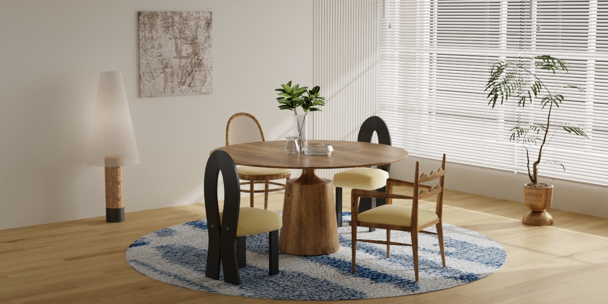 Natural Wood Style Dining Table Living Room - Blender Market