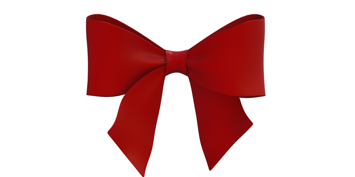 Low Poly Red gift bow 3D Model - Blender Market