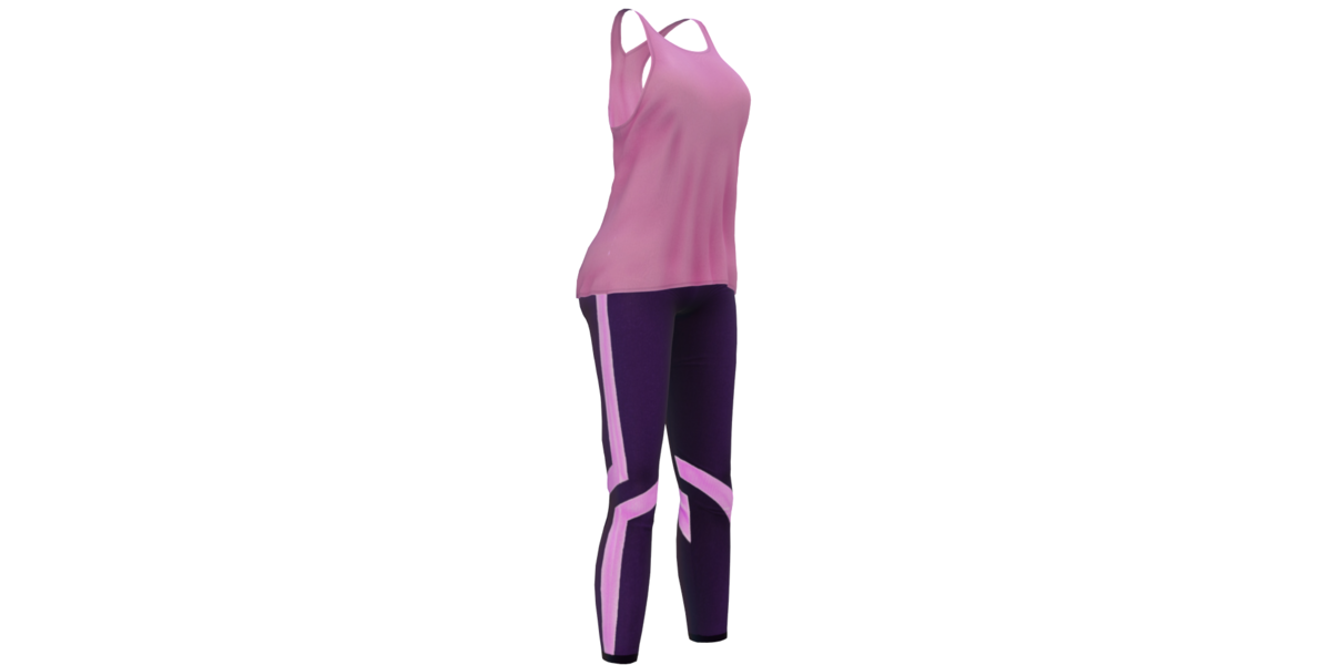 Low Poly Sporty Pink and Purple Athleisure Set 3D Model Blender Market