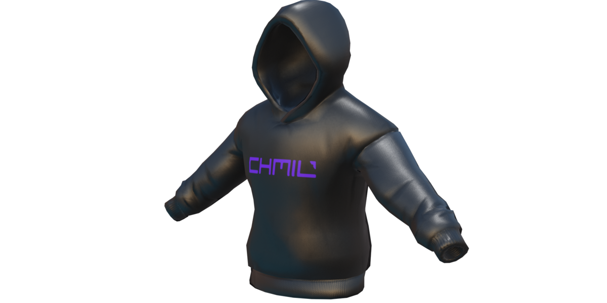 Low Poly Black Hoodie with Purple 3D Model Blender Market