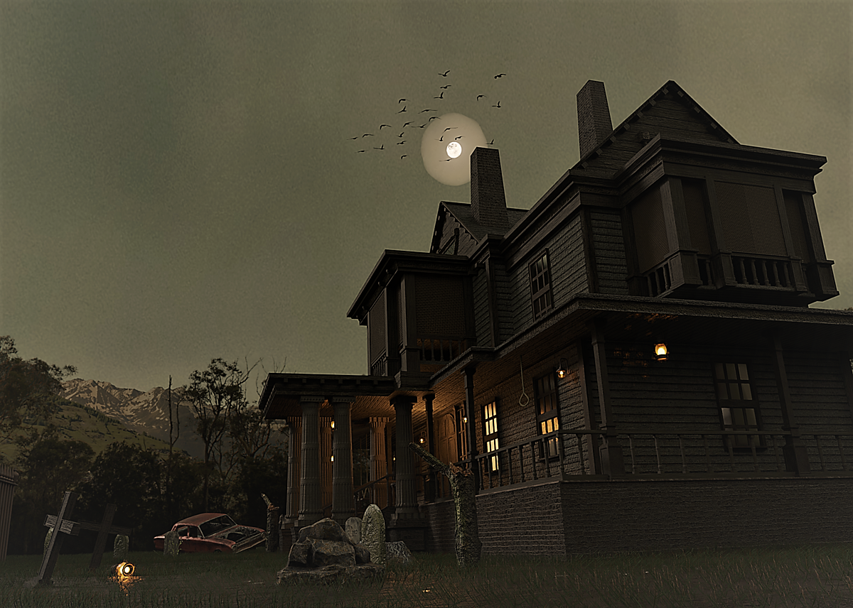 Haunted house 3d model Blender Market