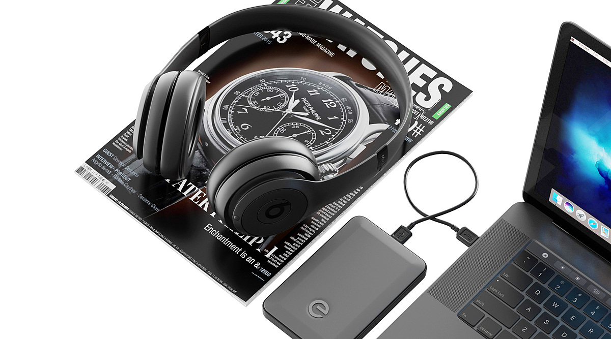 Workplace Space Gray MacBook - Blender Market