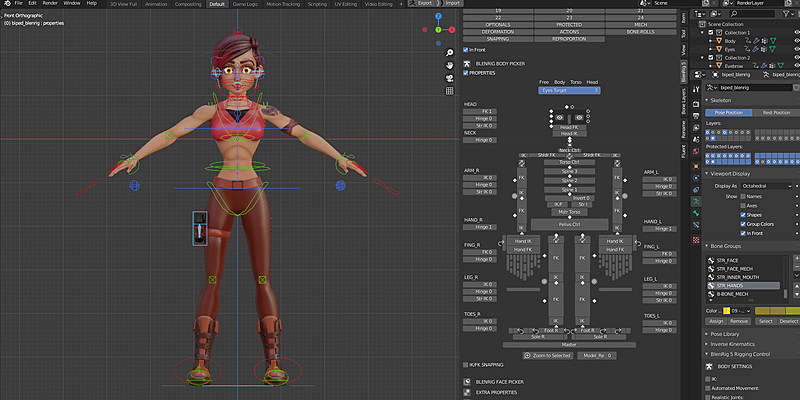 Rigged - Stylized Character Woman - Rinna - City Hunter - Blender Market