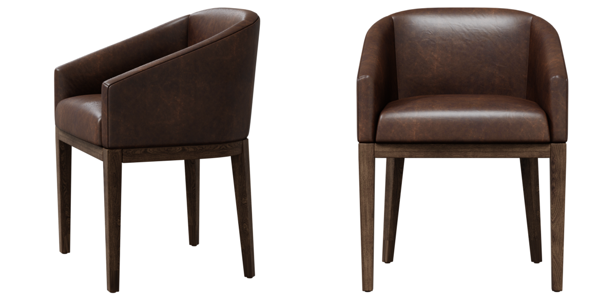 chair Restoration Hardware Morgan Barrelback Slope Leather