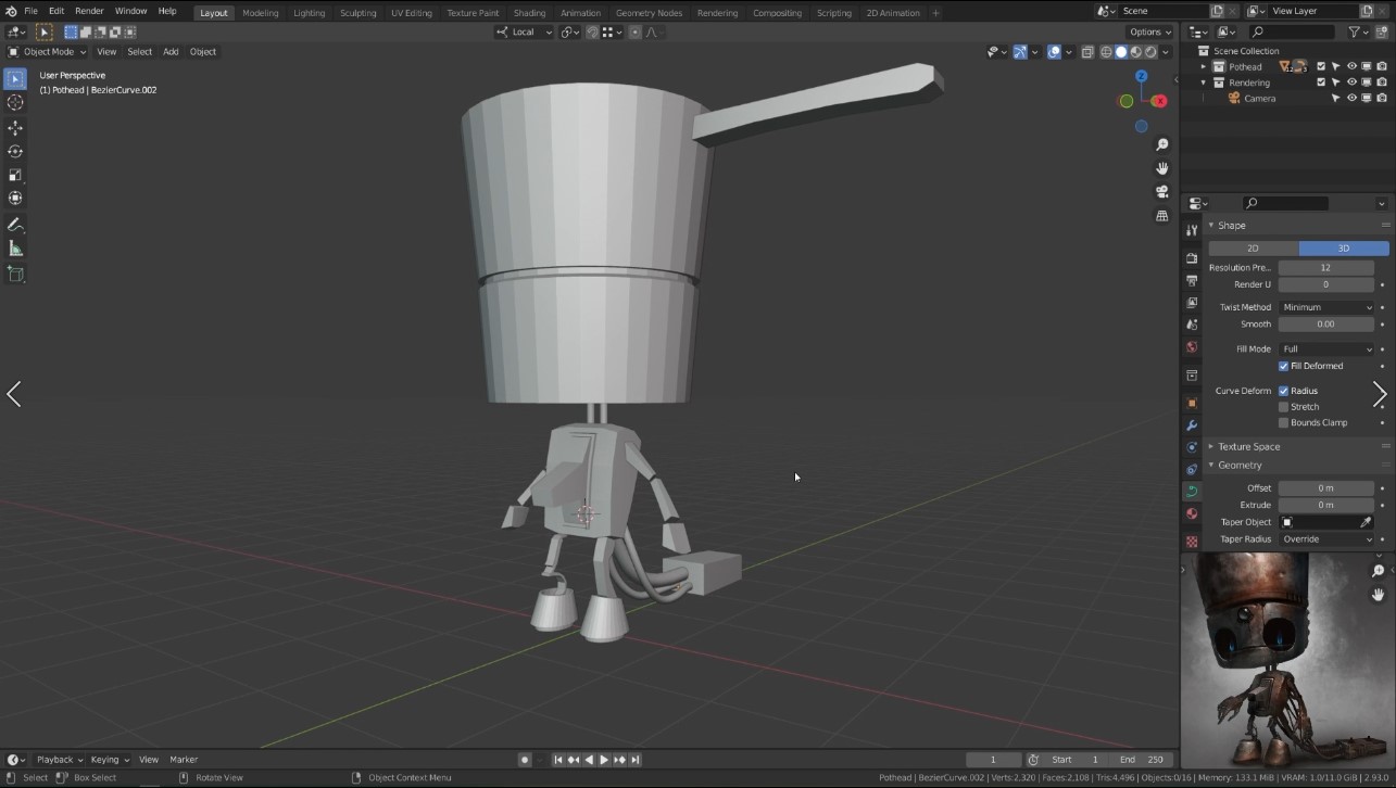 Pothead A Blender Hard Surface Character Creation Course Blender Market