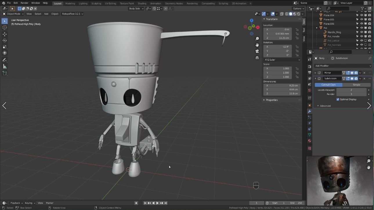 Pothead A Blender Hard Surface Character Creation Course Blender Market