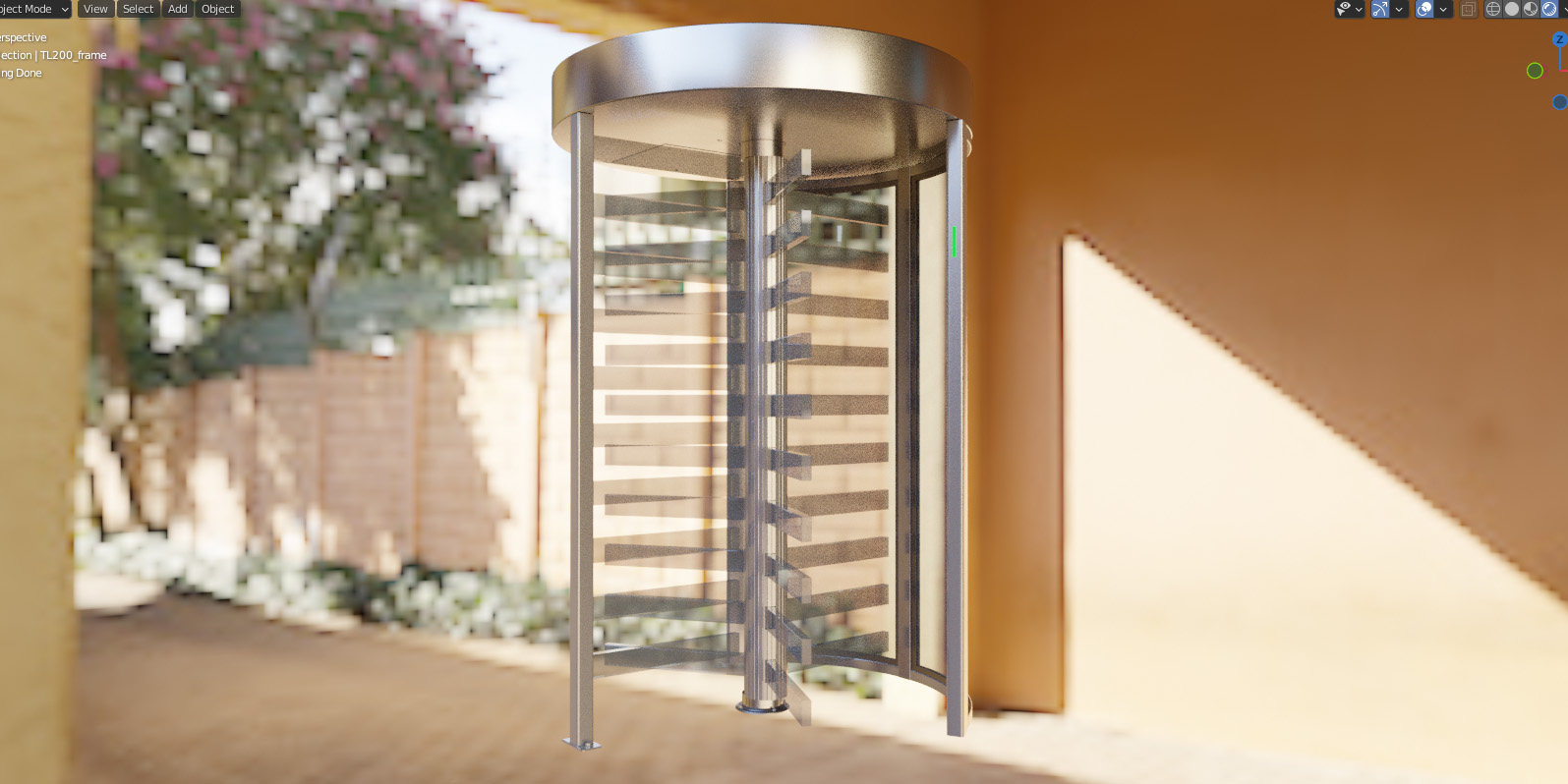 Transparent turnstile Boon Edam Turnlock 200 - Blender Market