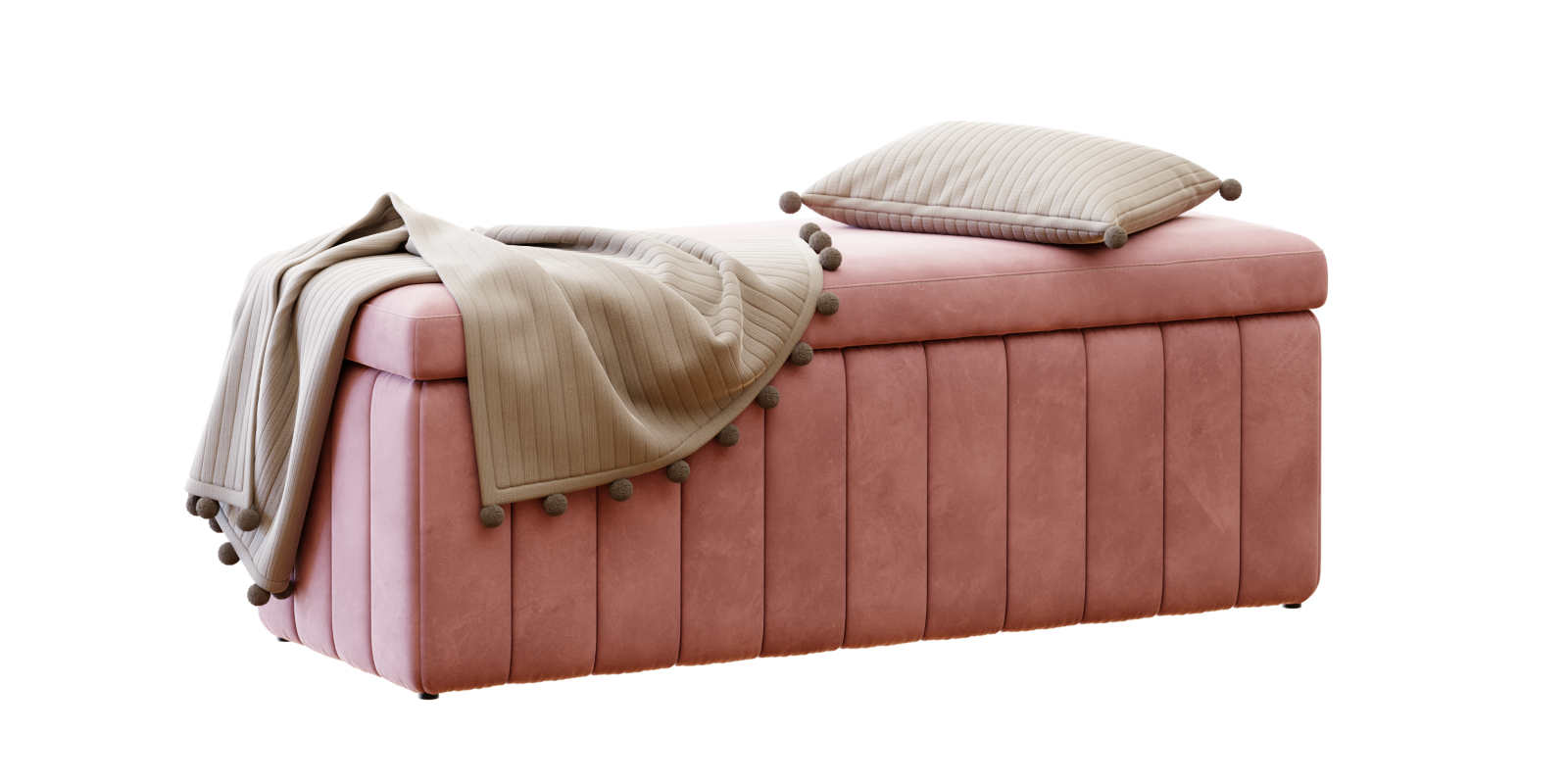 sofa Mercer and Reid Kensington Collection Blanket Box with pillow