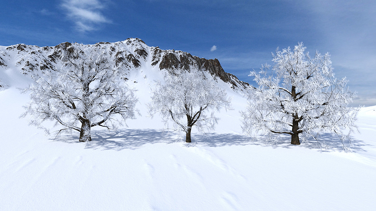 Low Poly Winter Trees - Blender Market