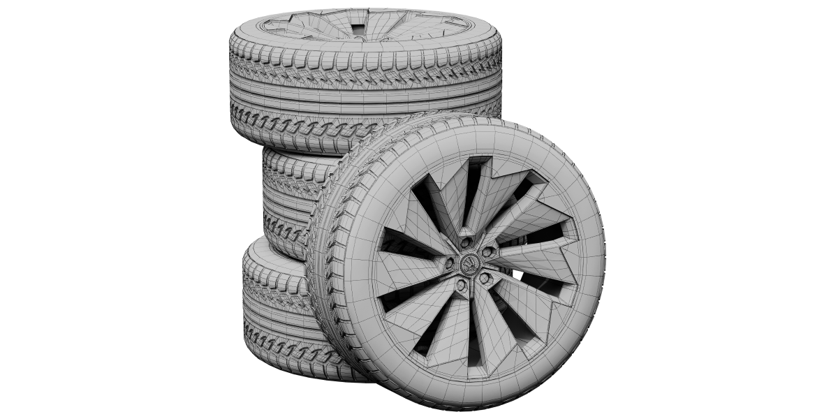 Wheels Skoda tires Blender Market