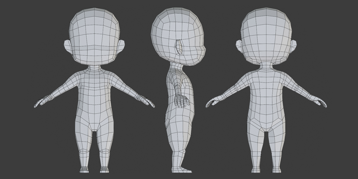 Basemesh chibi - Blender Market